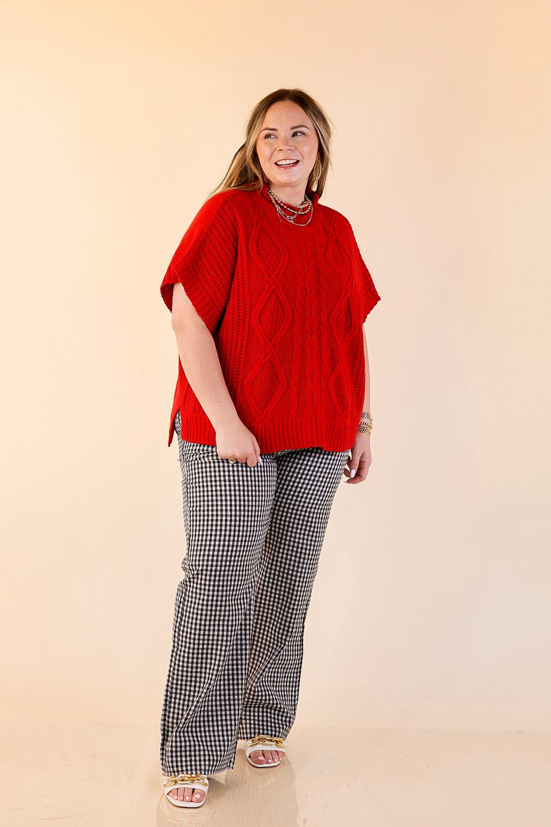 Simply Southern | Naturally Cool Gingham Checkered Print Boxer Pants in Black