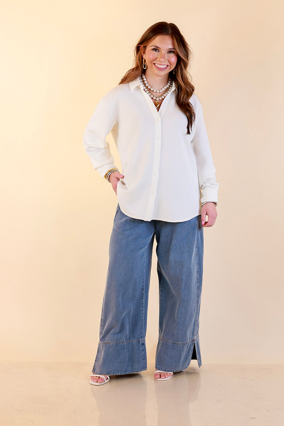 SPANX | AirEssentials Button Down Top in Powder White
