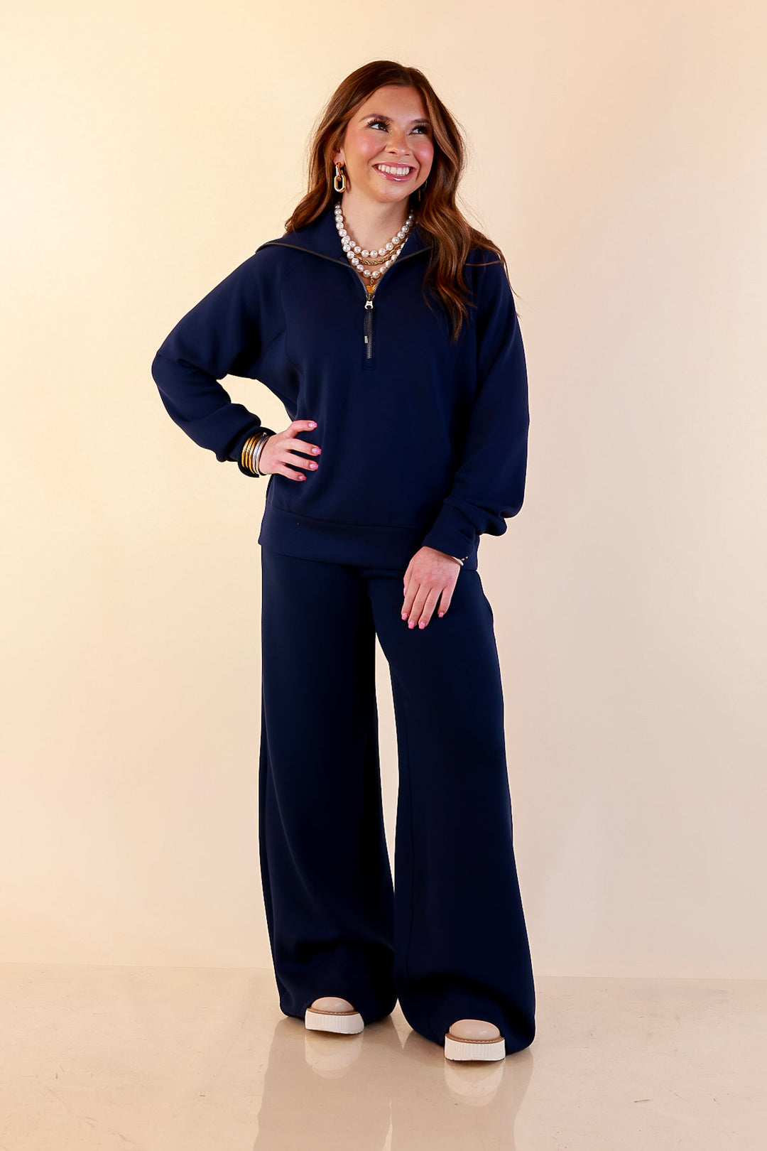 SPANX | AirEssentials Half Zip in Timeless Navy