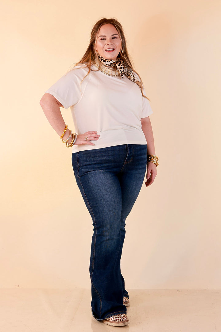 Simply Southern | Modern Comfort Relaxed Short Sleeve Knit Top in Ivory