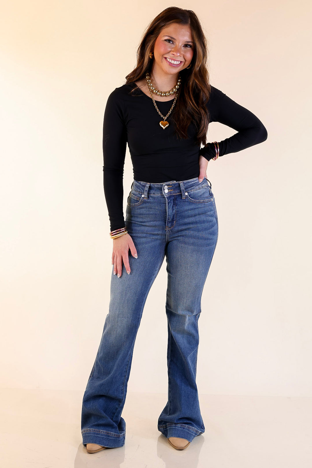 Judy Blue | Signature Style Tummy Control Trouser Jean in Medium Wash