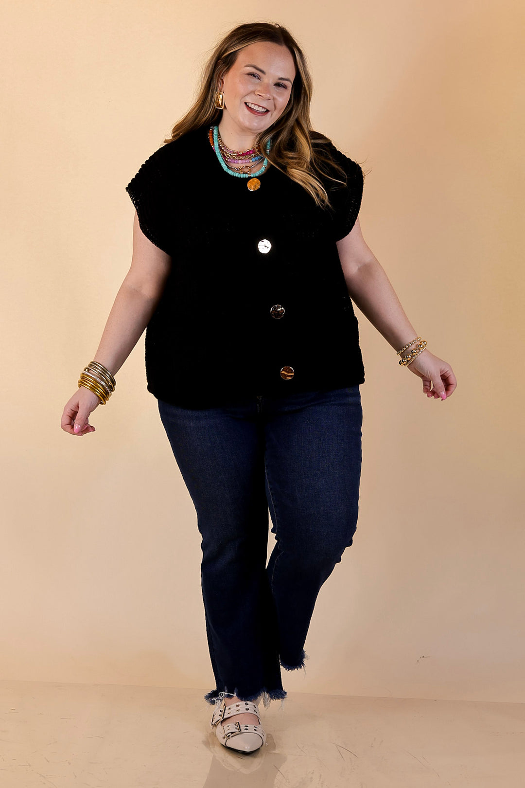 Risen | Effortless Essential Ankle Length Crop Destroyed Hem Straight Slim Jean in Dark Wash