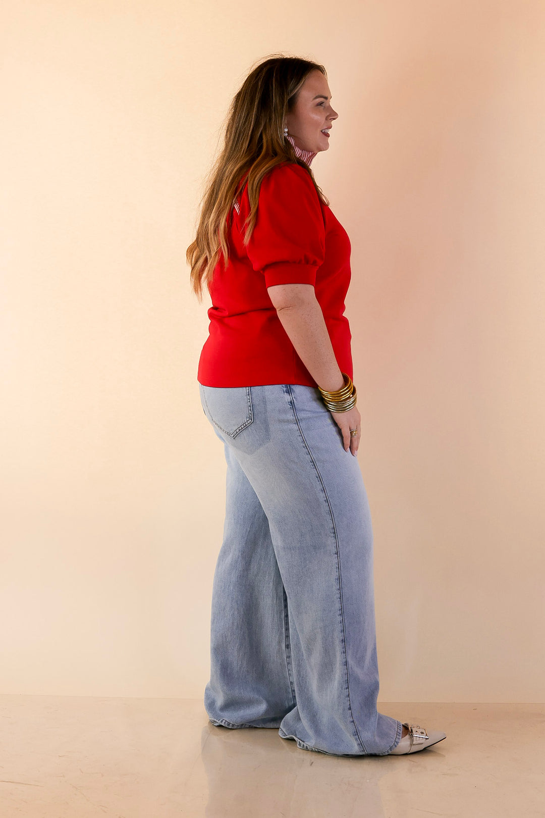 Judy Blue | Smooth Moves Wide Leg Palazzo Featherweight Elastic Waistband Jeans in Light Wash