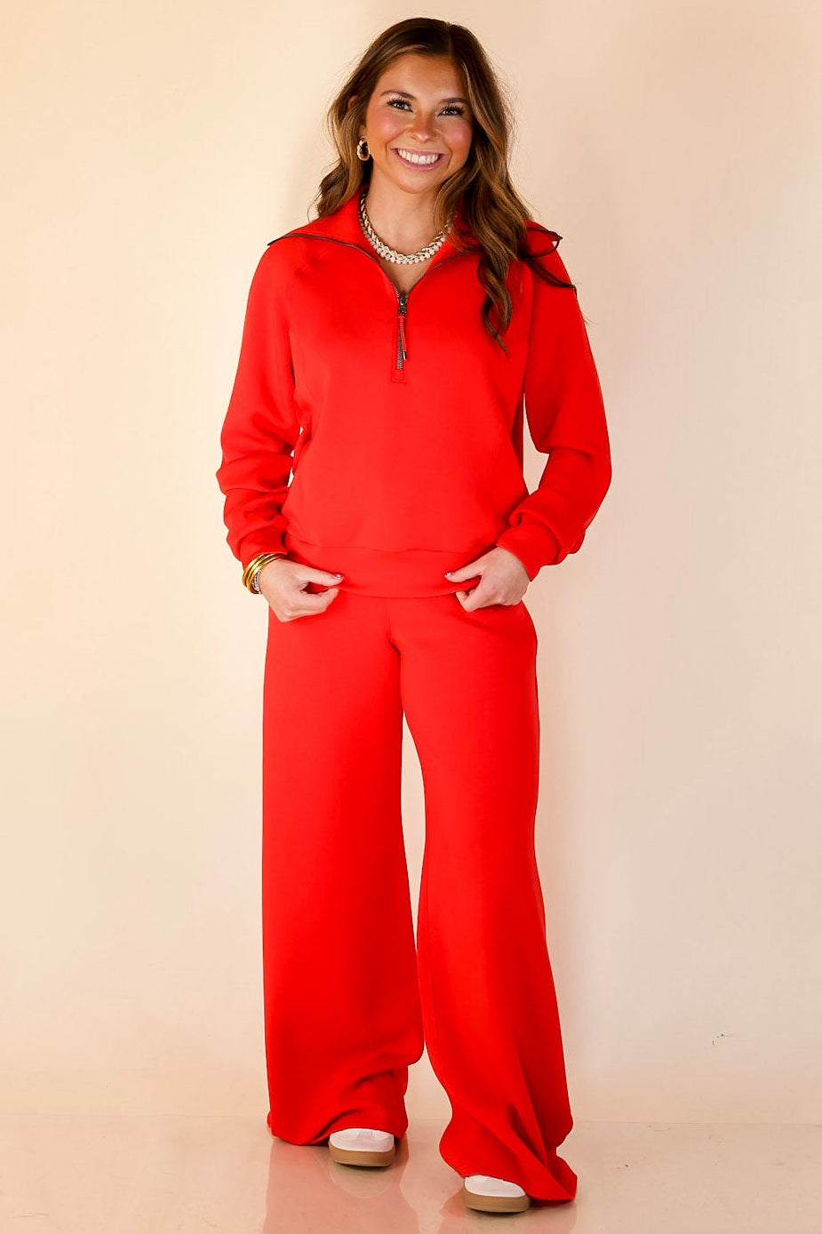 SPANX | AirEssentials Wide Leg Pant in Red