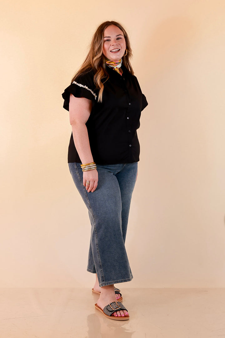 Judy Blue | Everyday Icon Cropped Wide Leg Denim Jeans in Medium Wash
