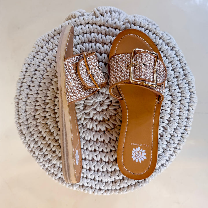 Yellow Box | Helden Flat Slide Sandal in Tan