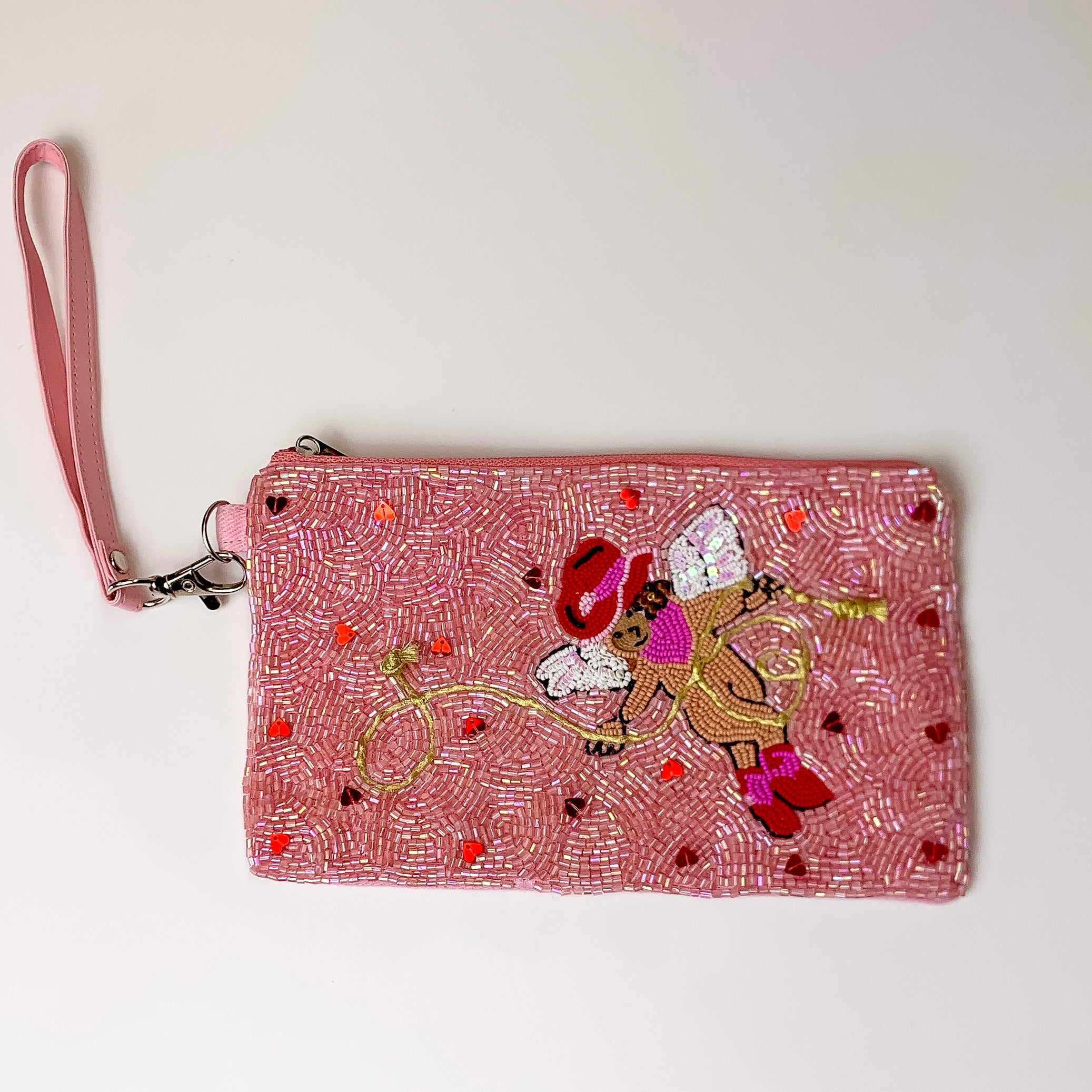 Cowboy Cupid Beaded Wristlet Coin Purse - Giddy Up Glamour Boutique