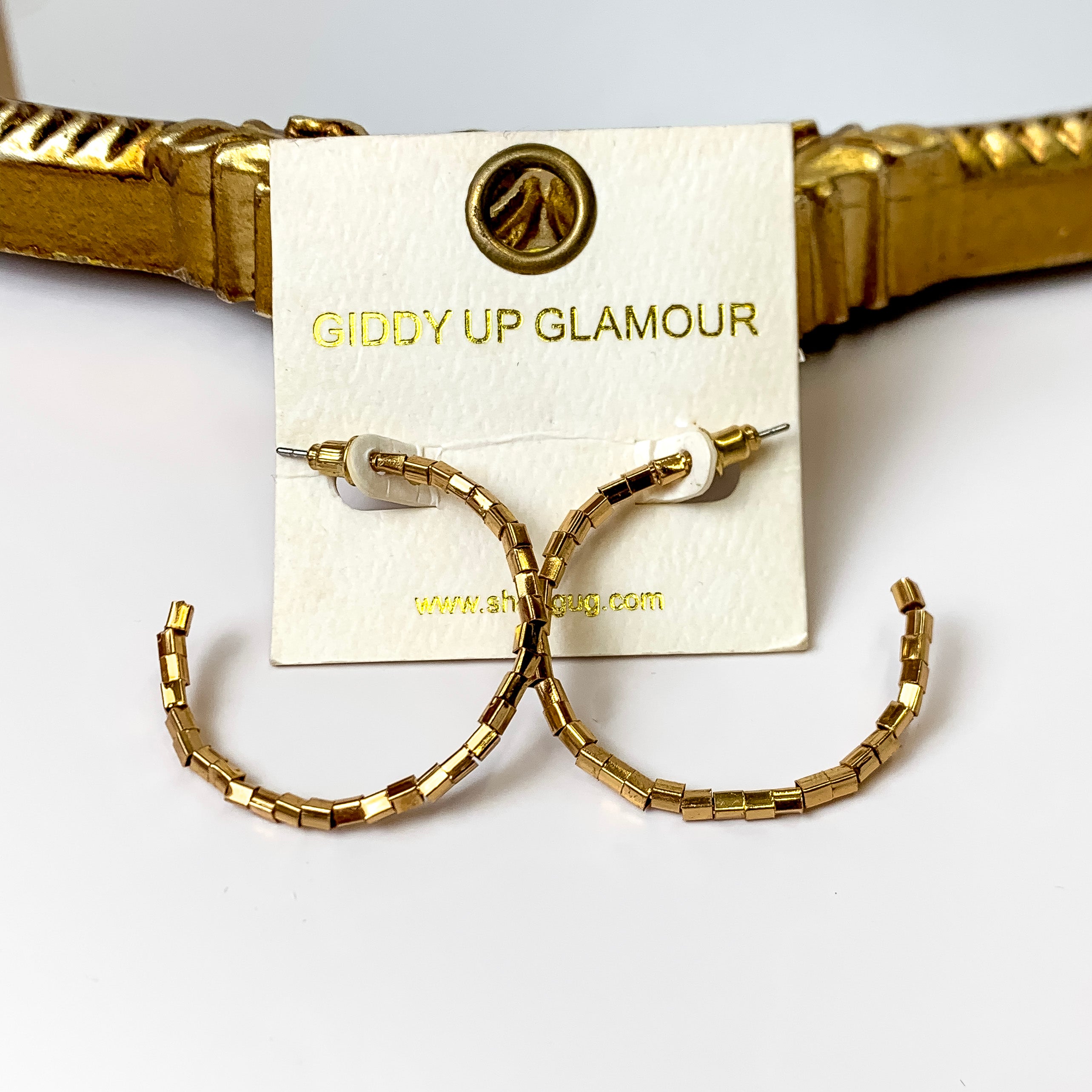 Sunset in Mexico Medium Hoops in Gold - Giddy Up Glamour Boutique