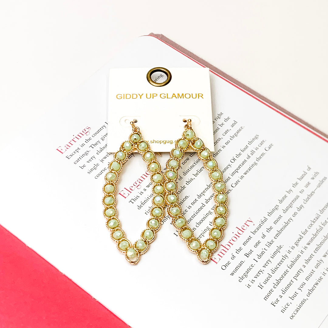 Green Mint Mirage Ellipse Earrings - Giddy Up Glamour Boutique