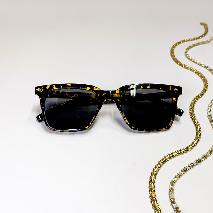 DIFF | Billie Polarized Square Sunglasses in Fiery Tortoise - Giddy Up Glamour Boutique