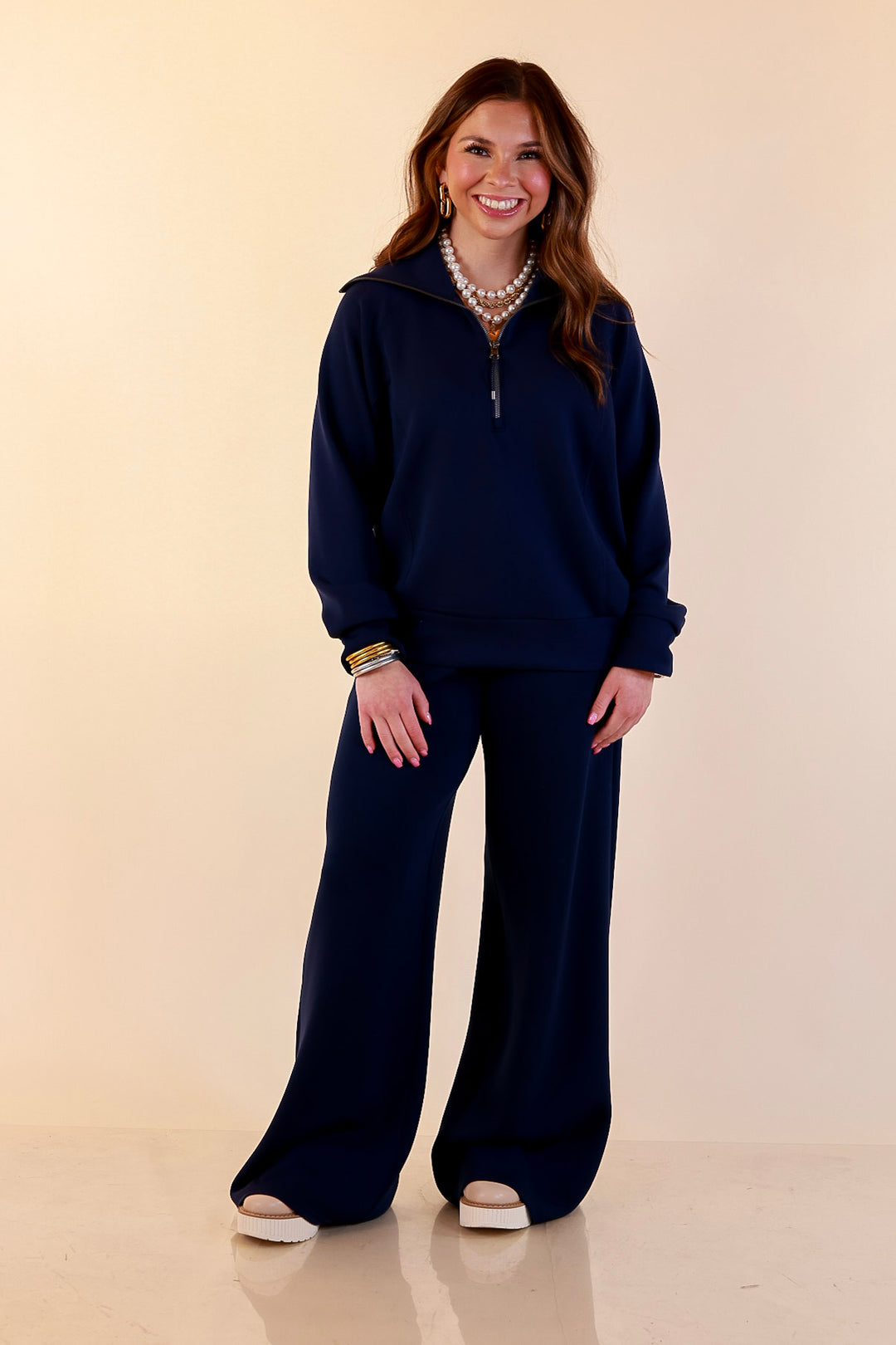 SPANX | AirEssentials Half Zip in Timeless Navy