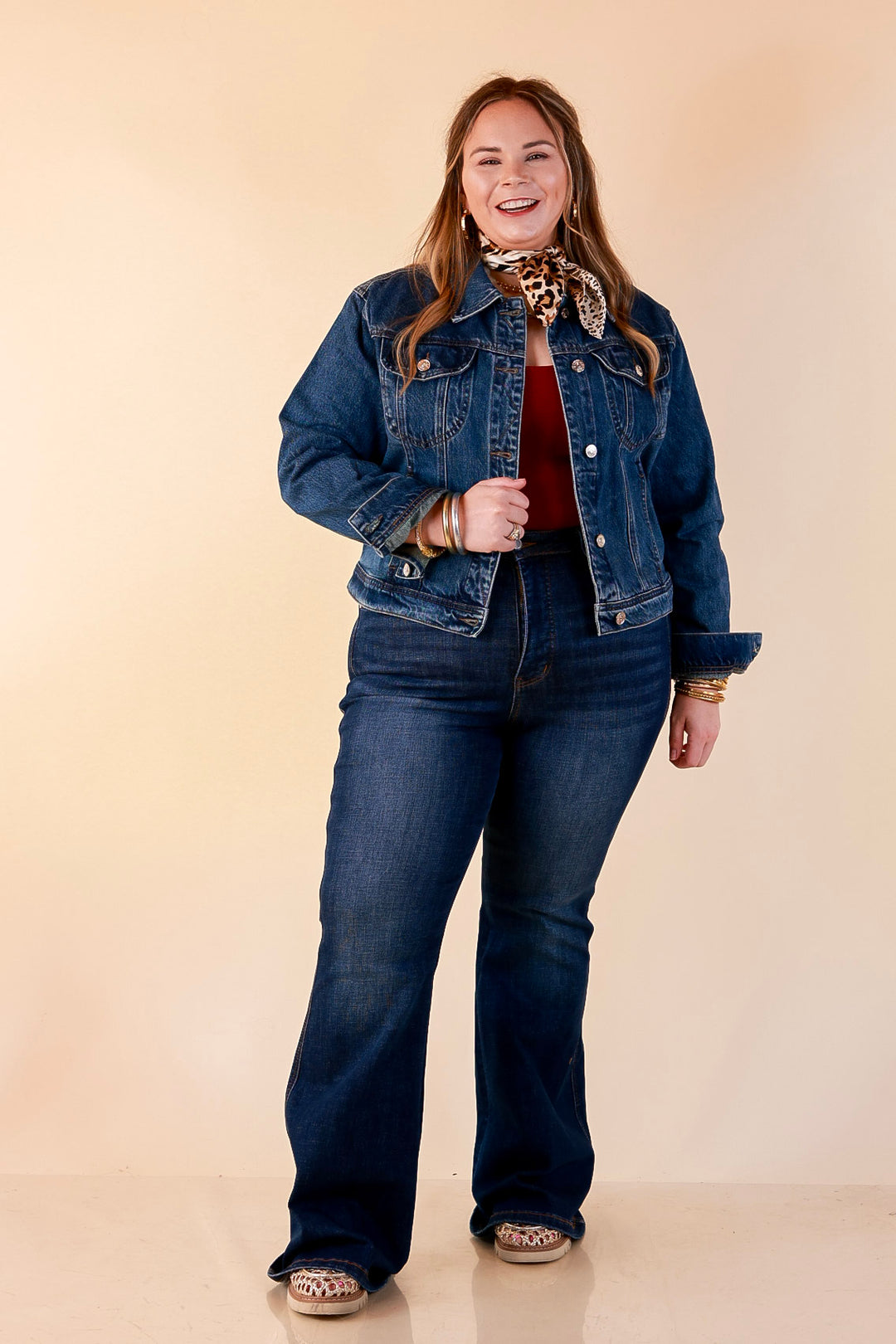 Judy Blue | Forever Flattering Tummy Control Charlotte Flare Jeans in Dark Modern Indigo Wash