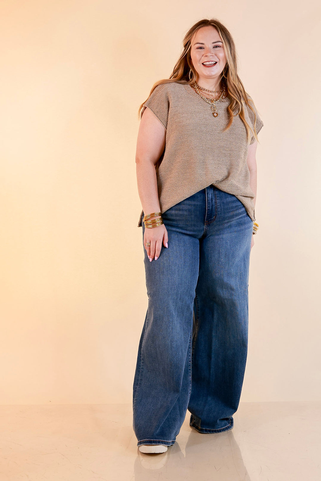 Judy Blue | Smooth Silhouette Wide Leg Palazzo Jeans in Medium Wash