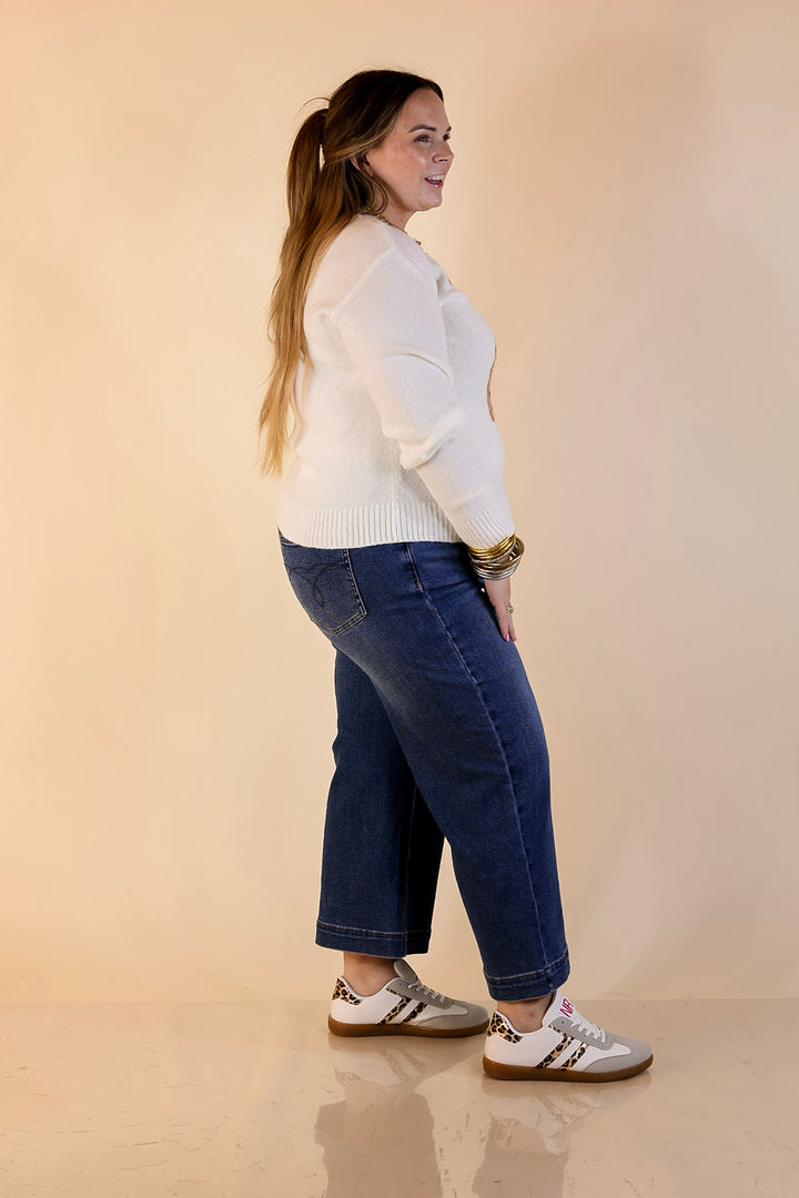 Simply Southern | Finest Touch Crewneck Sweater with Football Teddy Bear Graphic in Cream