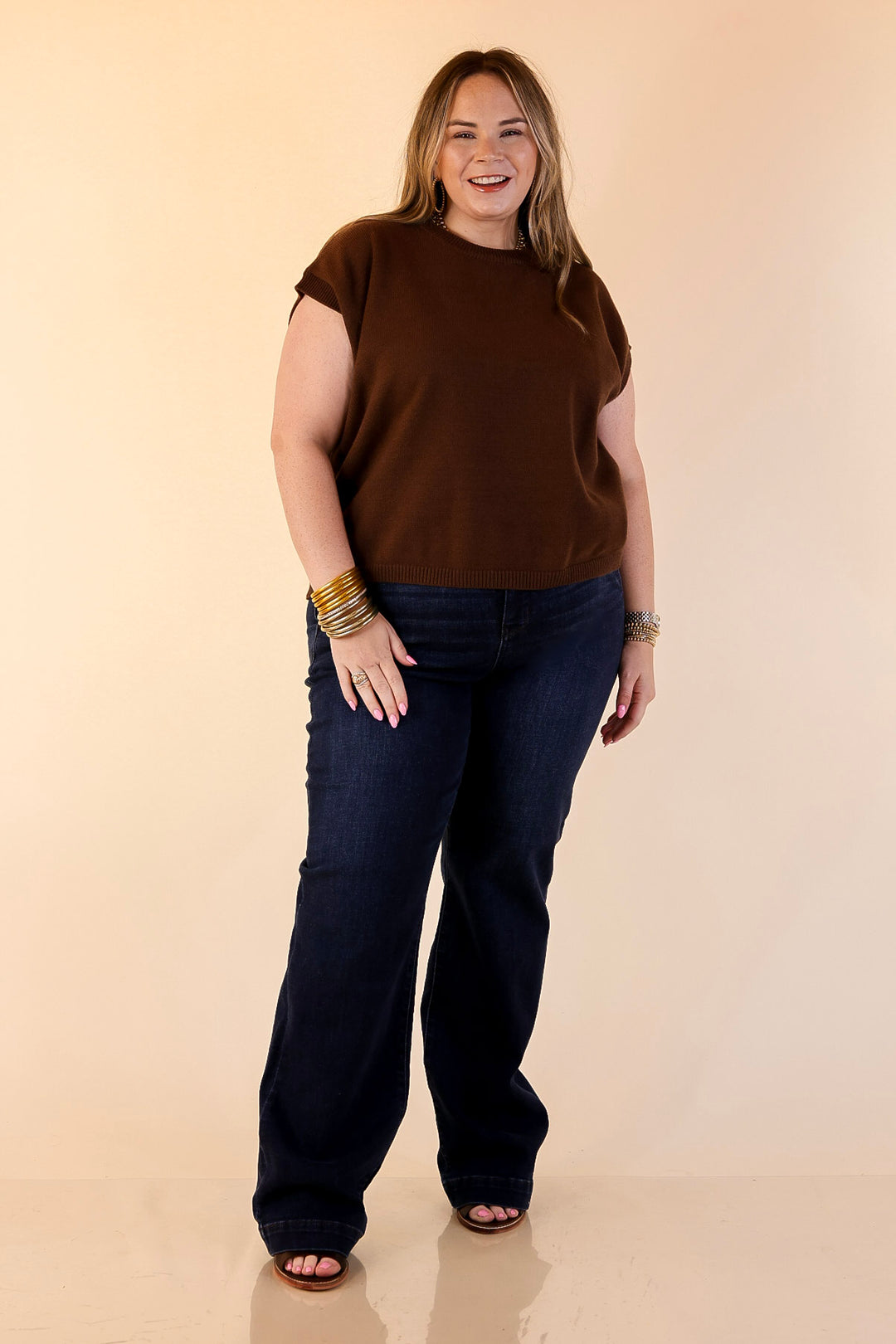 Judy Blue | Set the Standard Double Button Fly Wide Leg Trouser Jean in Dark Wash