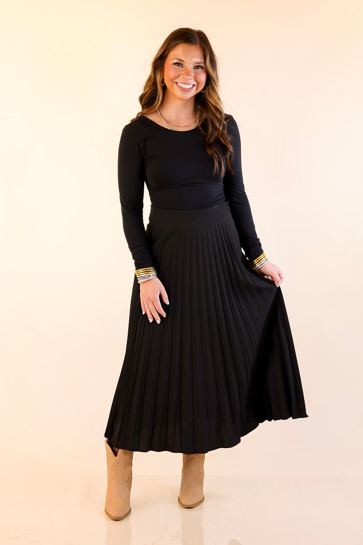 Reasons Why Pleated Midi Skirt in Black