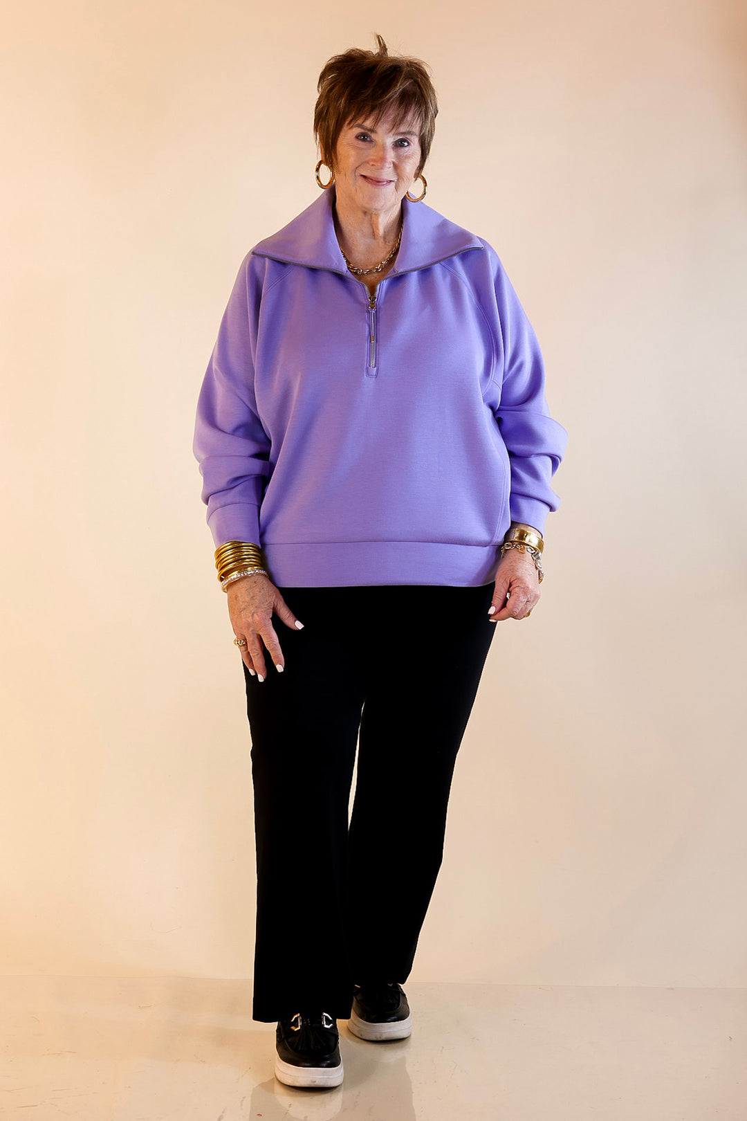 SPANX | AirEssentials Half Zip in Amethyst Purple