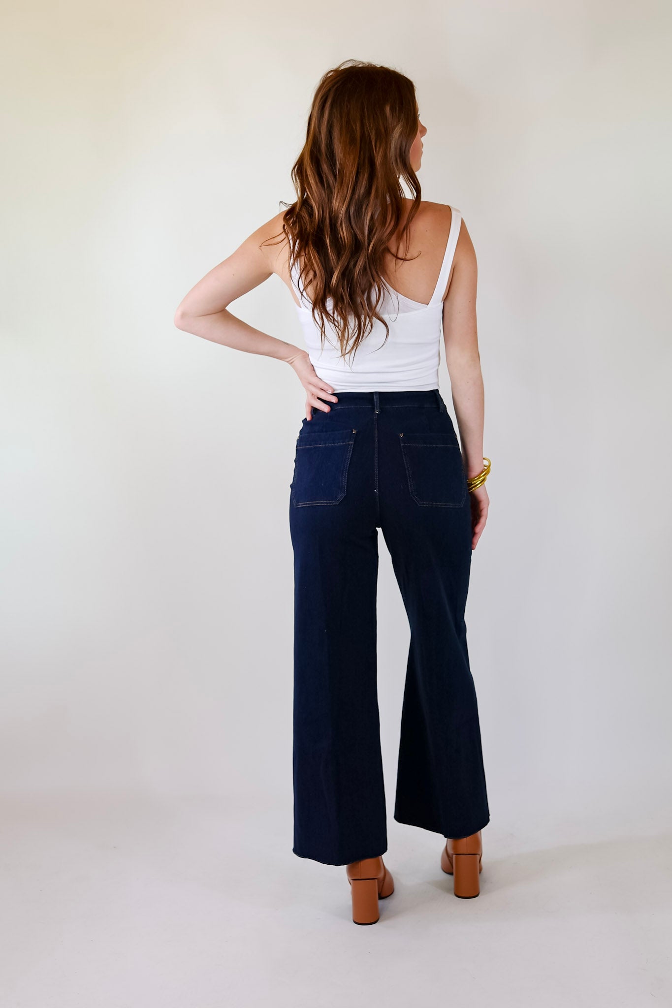 Lyssé | Erin Wide Leg Denim Trousers in Indigo - Giddy Up Glamour Boutique