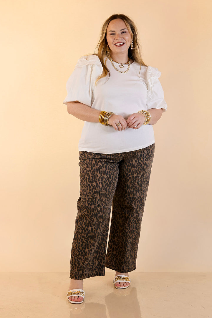 Mud Pie | Standout Style Ruffle Puff Sleeve Knit Top in White