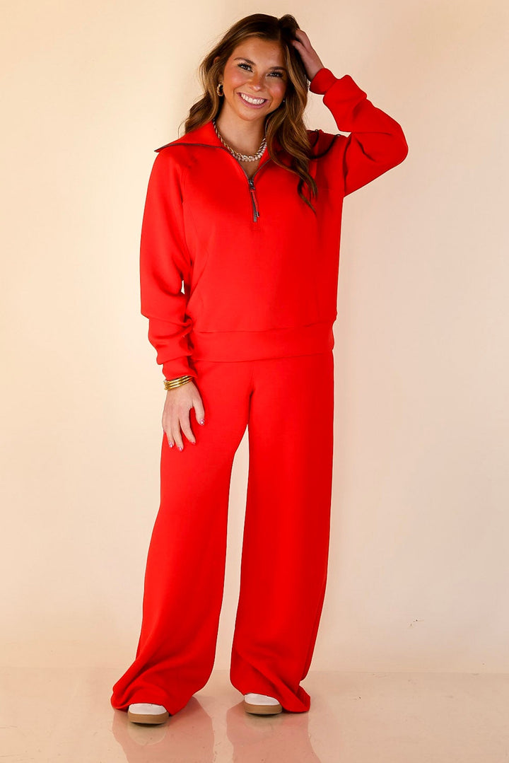 SPANX | AirEssentials Half Zip in Red