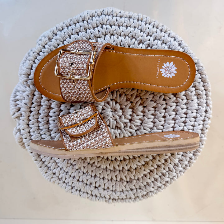 Yellow Box | Helden Flat Slide Sandal in Tan