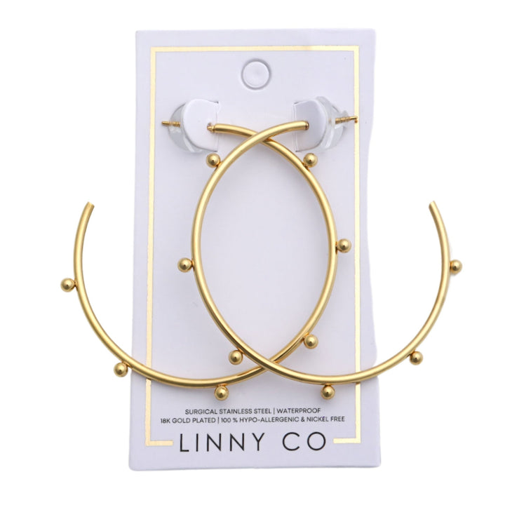 Linny Co | Lauren Gold Tone Large Hoop Earrings