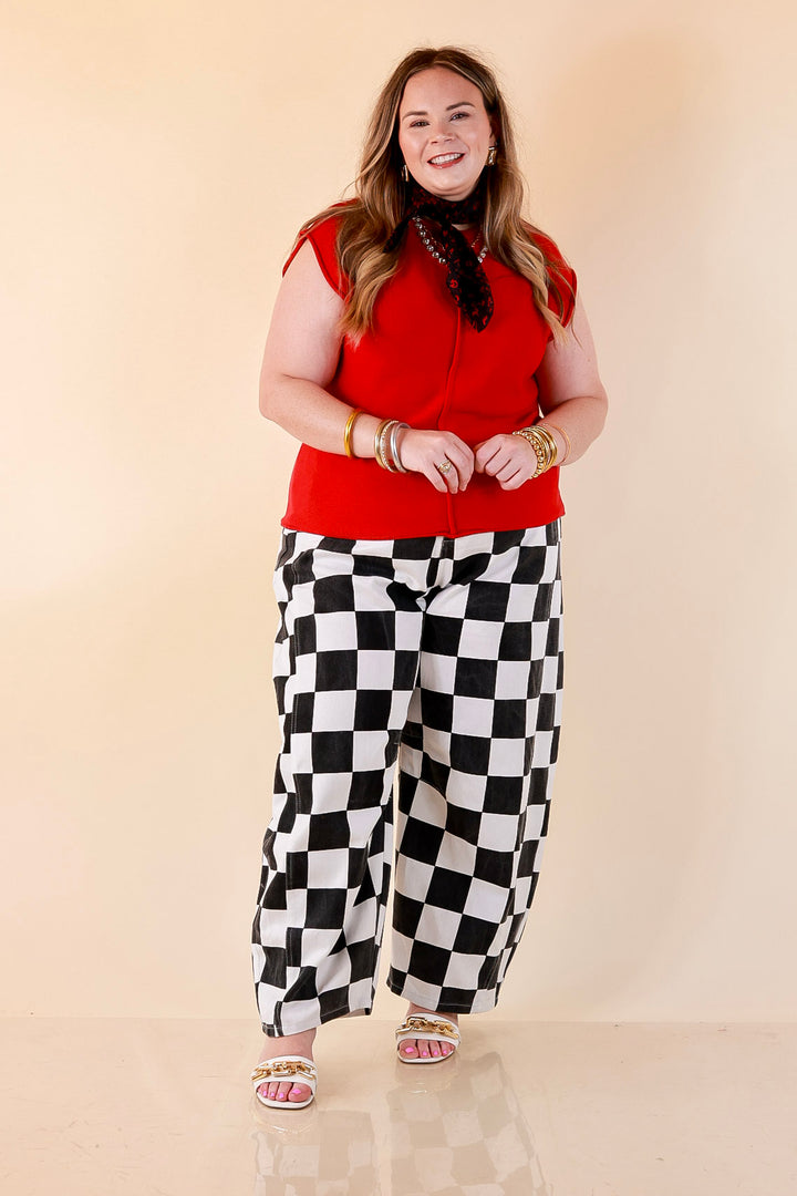 Always a Favorite Crew Neck Front Seam Sweater Knit Top in Red