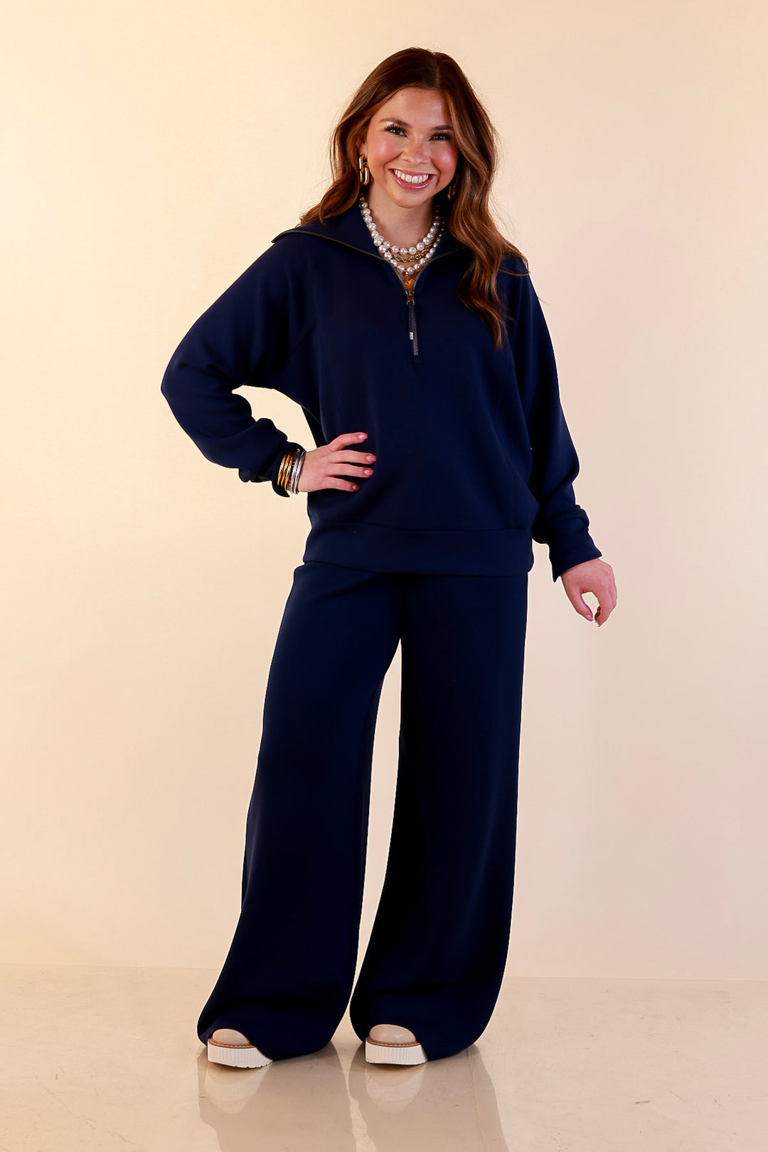 SPANX | AirEssentials Half Zip in Timeless Navy