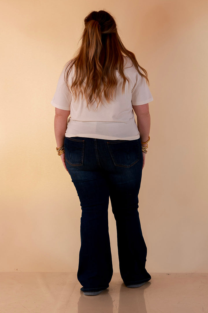 Judy Blue | Forever Flattering Tummy Control Charlotte Flare Jeans in Dark Modern Indigo Wash