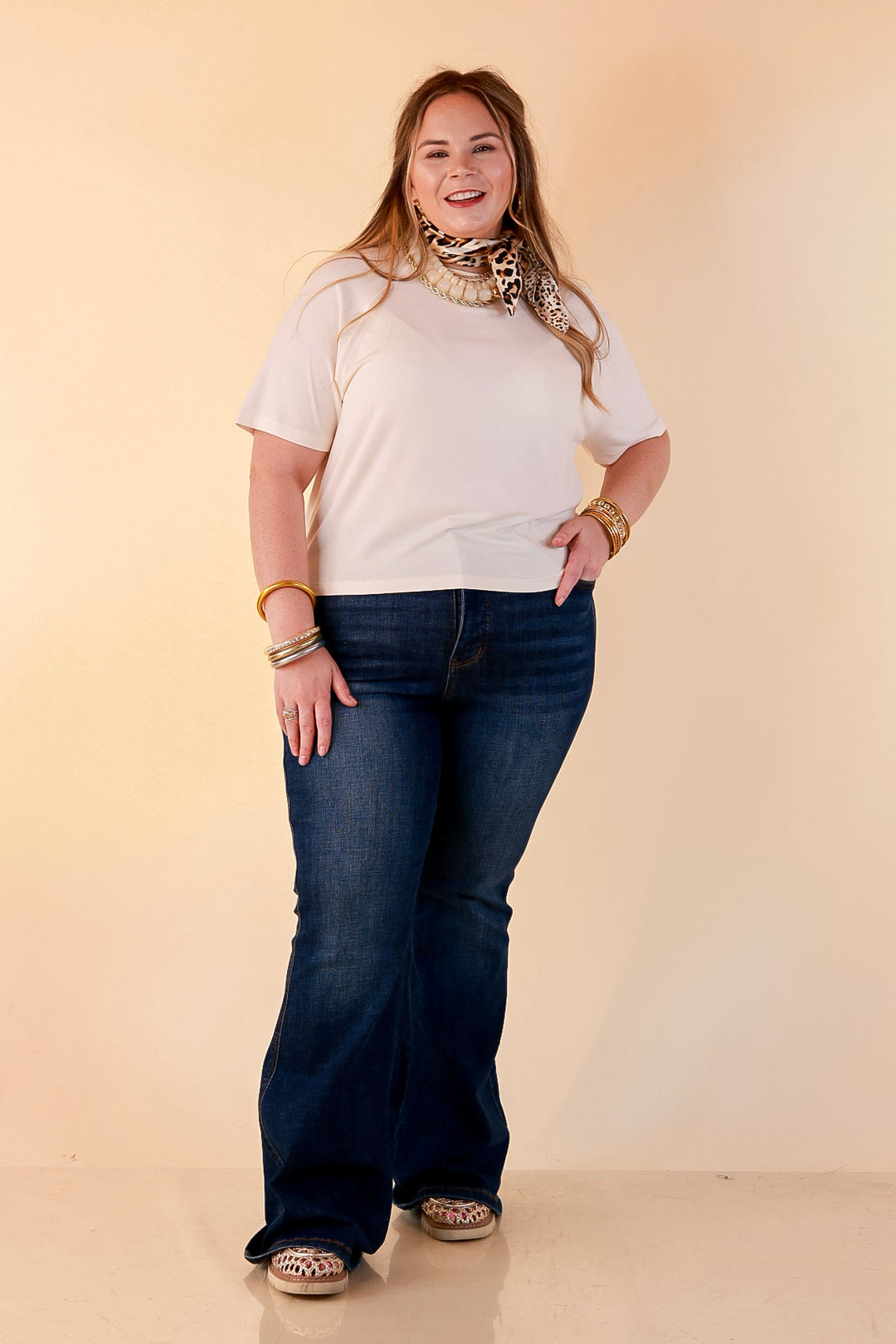 Simply Southern | Modern Comfort Relaxed Short Sleeve Knit Top in Ivory