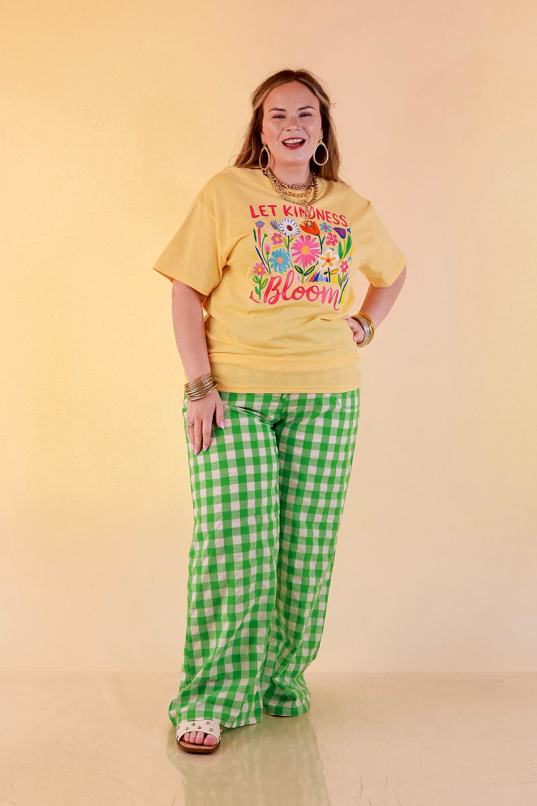 Rooted in Kindness "Let Kindness Bloom" Short Sleeve Graphic Tee in Butter Yellow