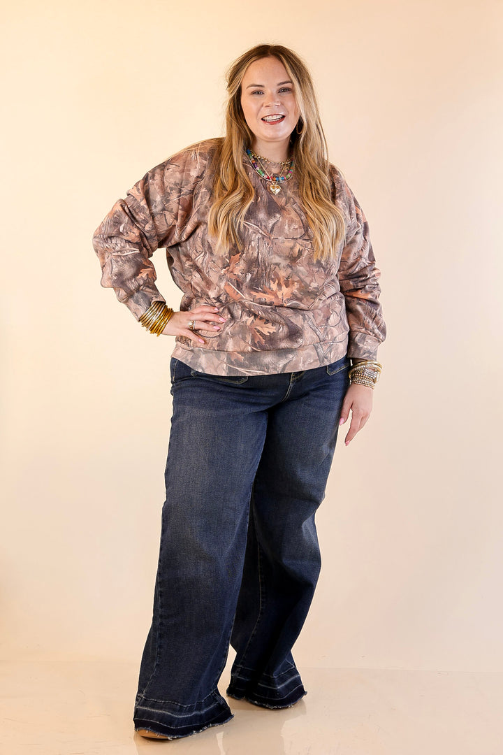 Simply Southern | Easy Does It Long Sleeve Crewneck Sweatshirt in Camouflage