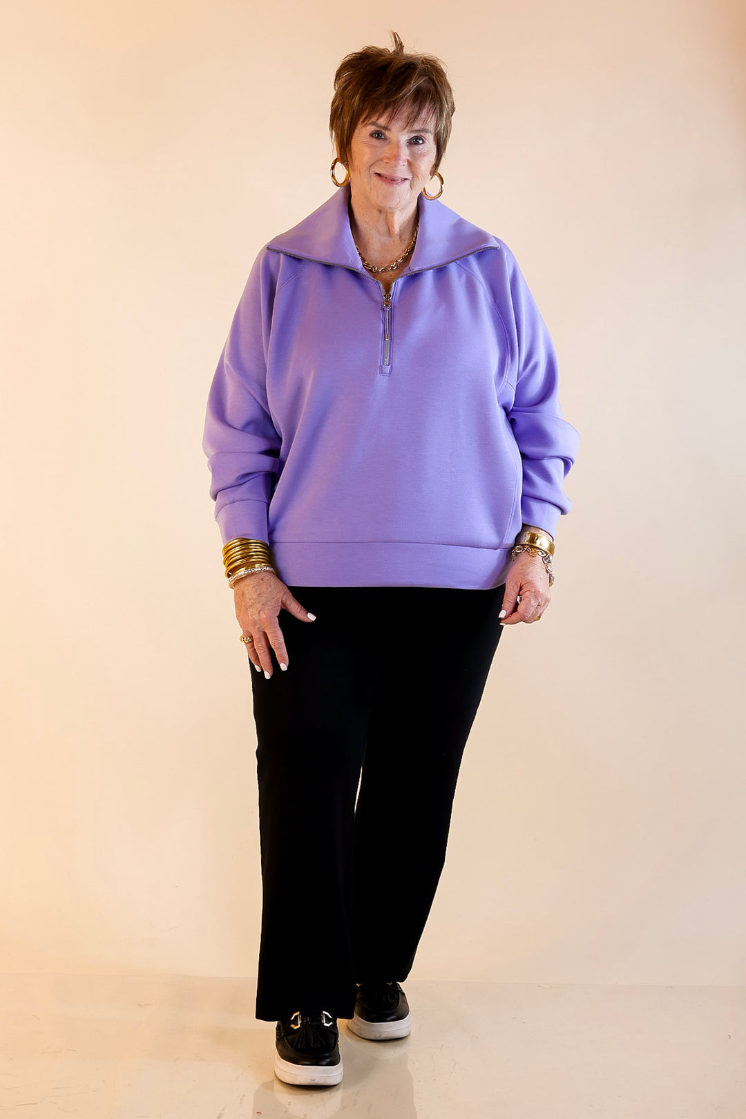 SPANX | AirEssentials Half Zip in Amethyst Purple