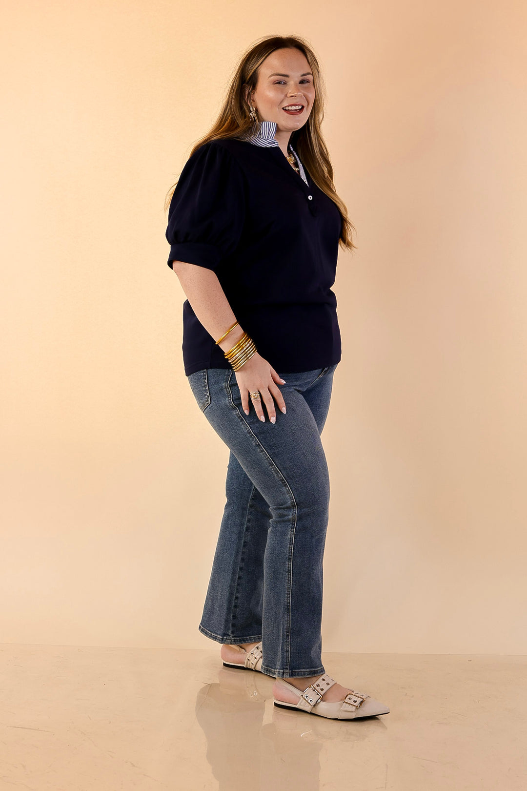 Judy Blue | Simply Flawless Tummy Control Cropped Kick Flare Jean in Medium Wash