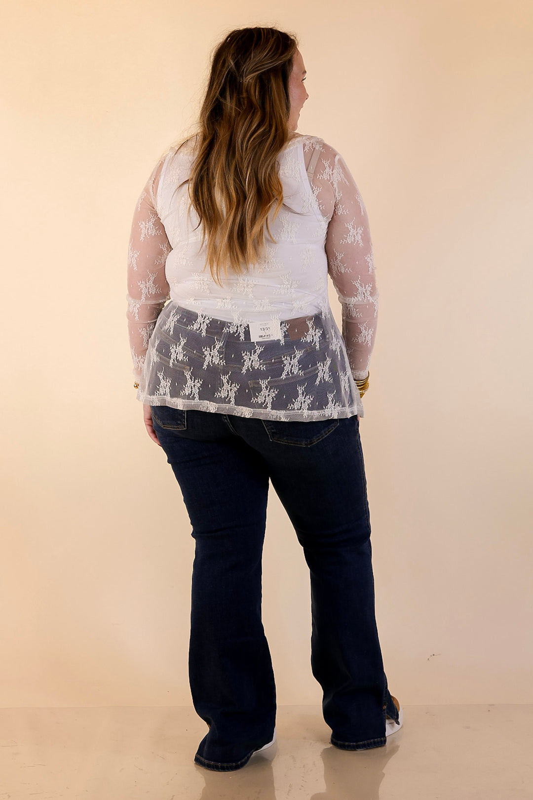 Pretty and Poised Floral Print Lace Top with Ruffle Peter Pan Collar in Ivory