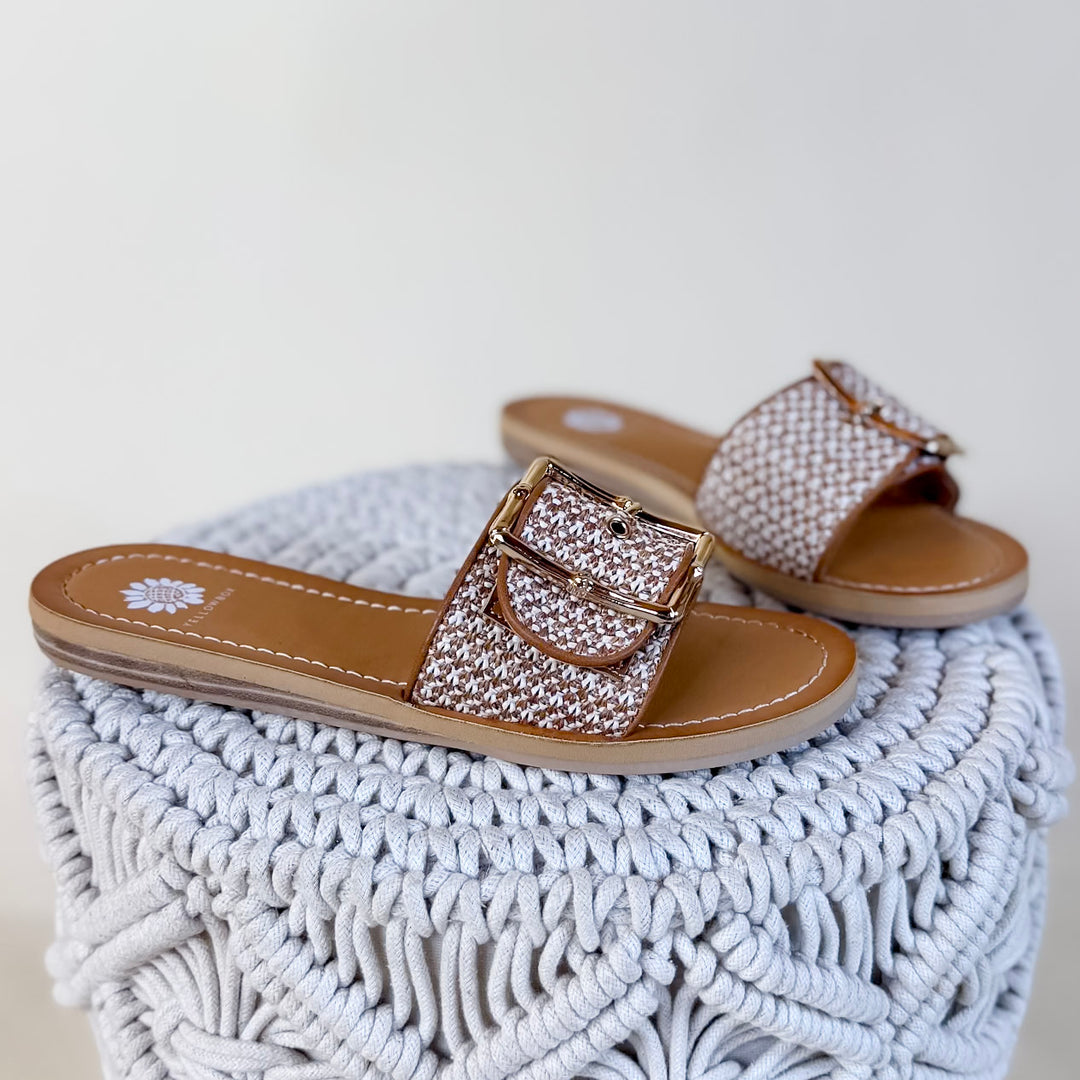 Yellow Box | Helden Flat Slide Sandal in Tan