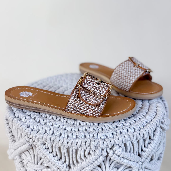 Yellow Box | Helden Flat Slide Sandal in Tan