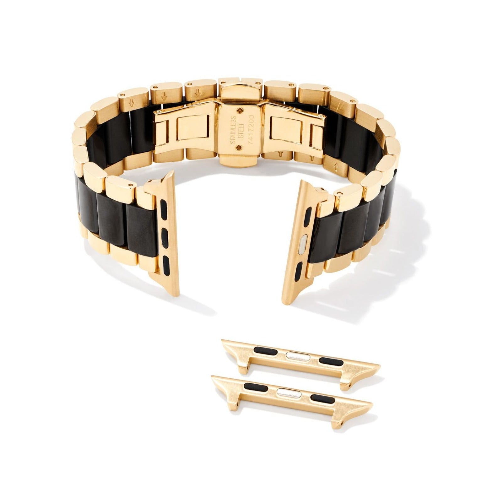 Kendra Scott | Dira 3 Link Watch Band in Gold Tone & Black Stainless Steel