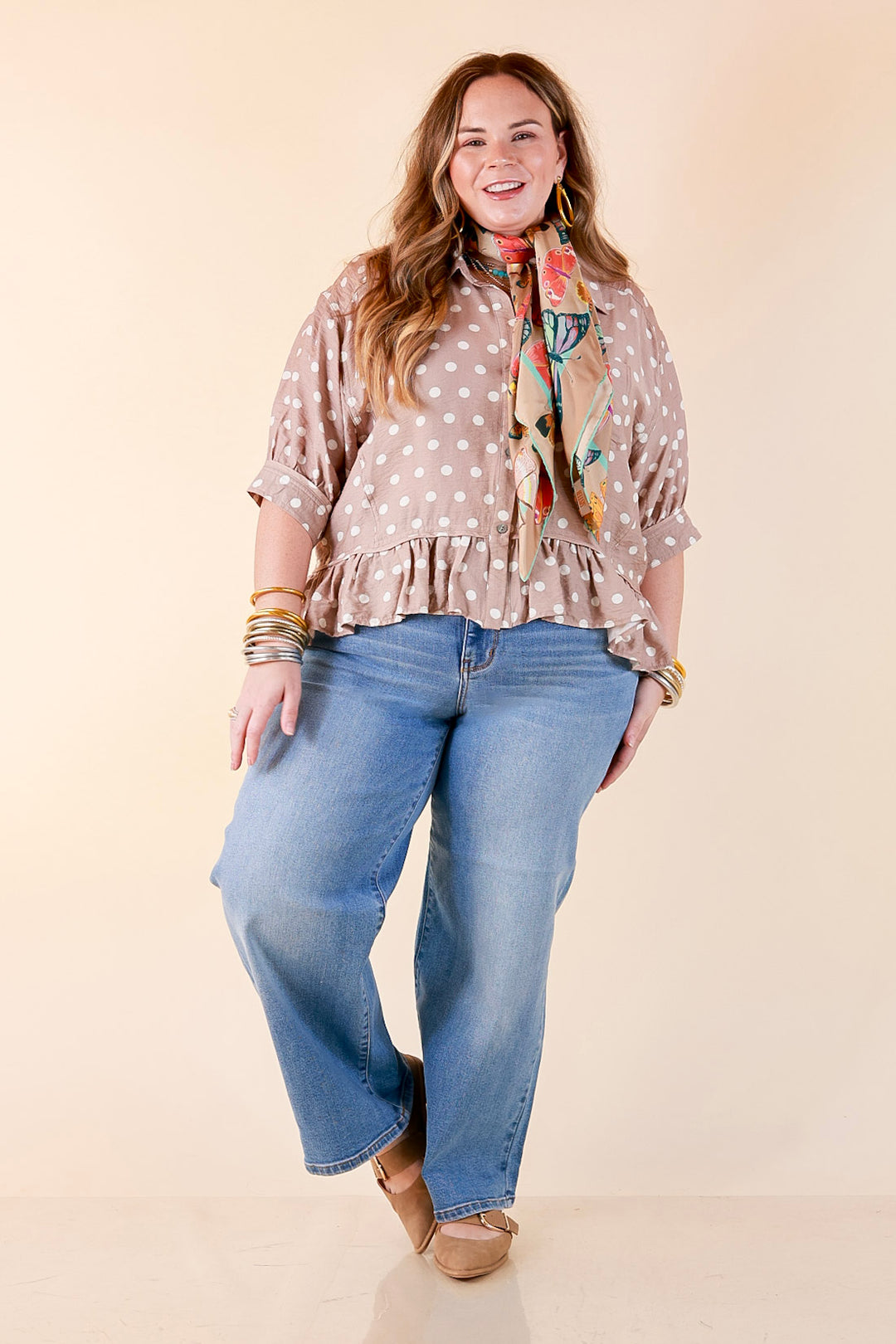 Judy Blue | Blue Skies Ahead Ankle Length Cropped Wide Leg Claudia Denim Jeans in Medium Blue Wash