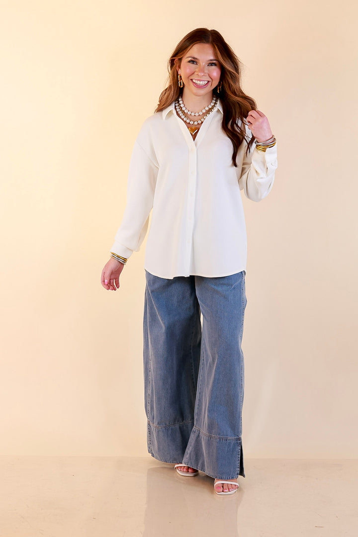SPANX | AirEssentials Button Down Top in Powder White