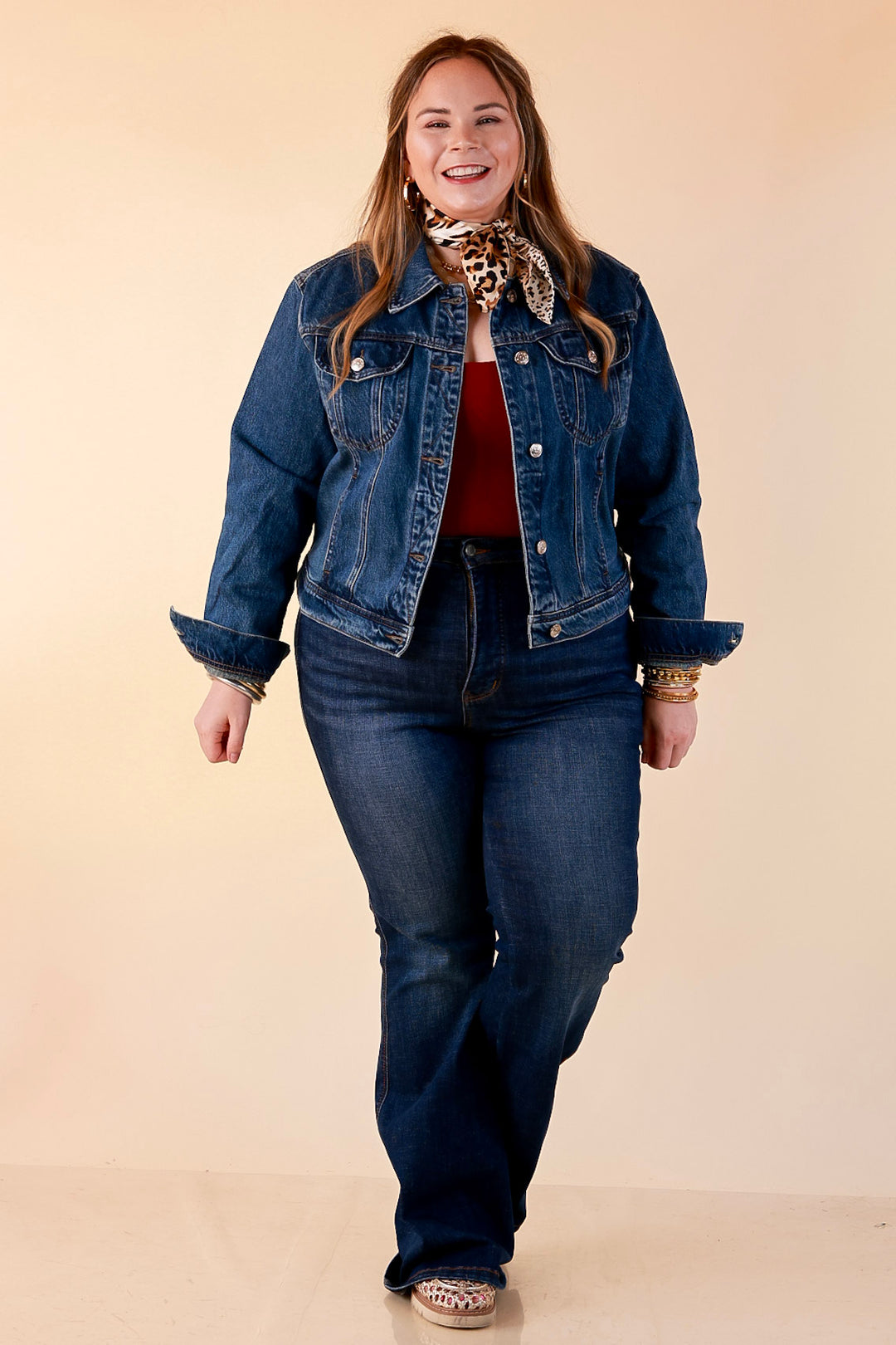 Judy Blue | The Go-To Layer Rigid Magic Classic Denim Jacket in Dark Indigo Wash
