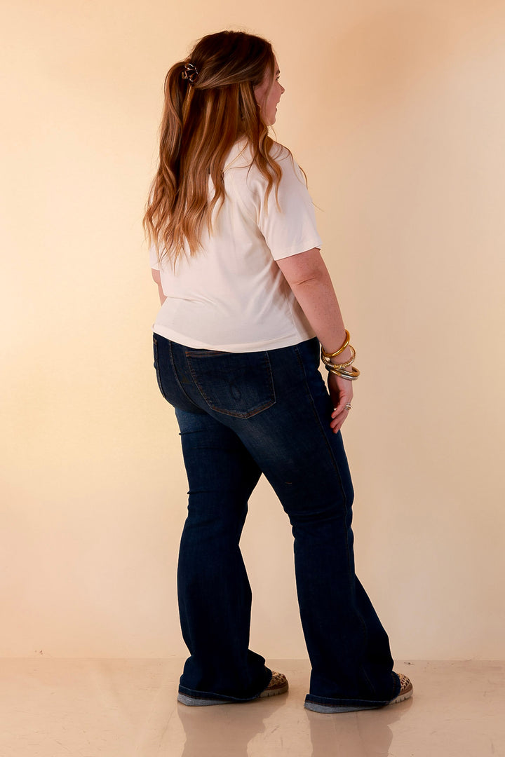 Judy Blue | Forever Flattering Tummy Control Charlotte Flare Jeans in Dark Modern Indigo Wash
