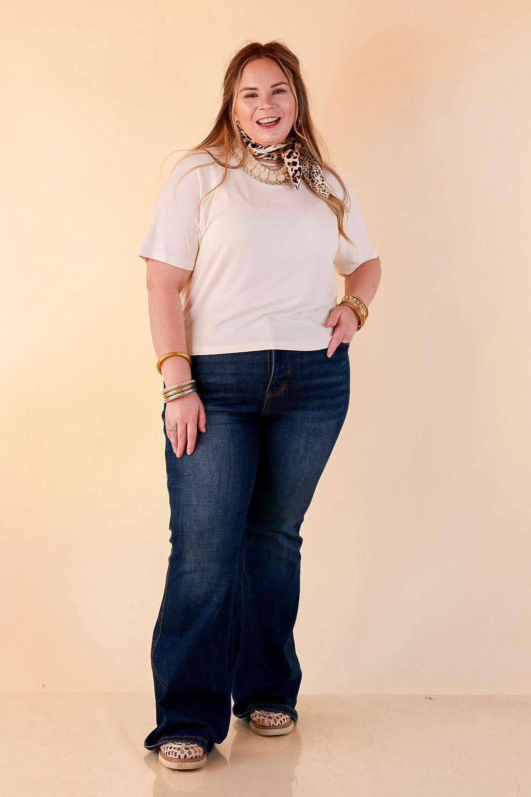 Simply Southern | Modern Comfort Relaxed Short Sleeve Knit Top in Ivory