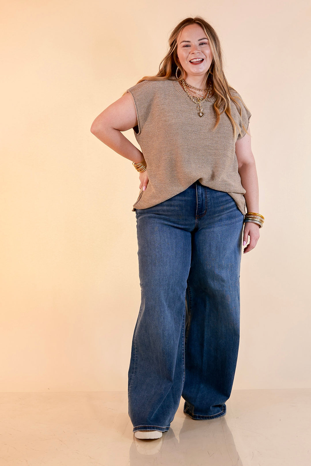 Judy Blue | Smooth Silhouette Wide Leg Palazzo Jeans in Medium Wash