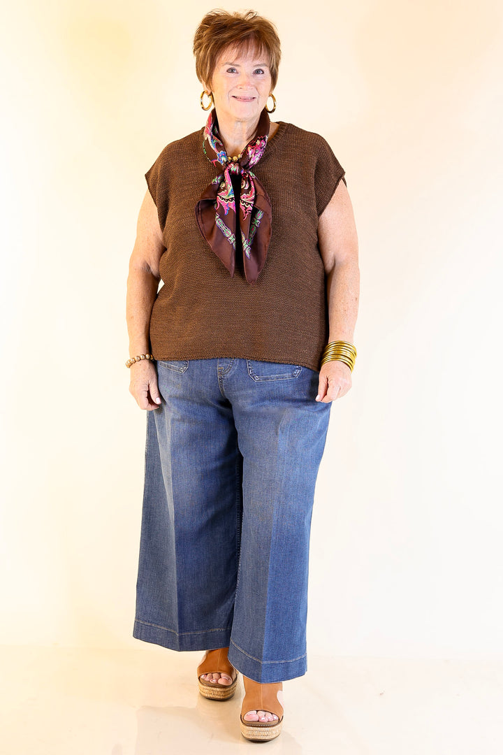 Forever Favorite Oversized Crew Neck Sweater Vest in Brown