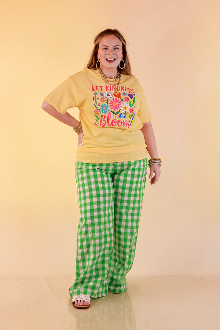 Rooted in Kindness "Let Kindness Bloom" Short Sleeve Graphic Tee in Butter Yellow