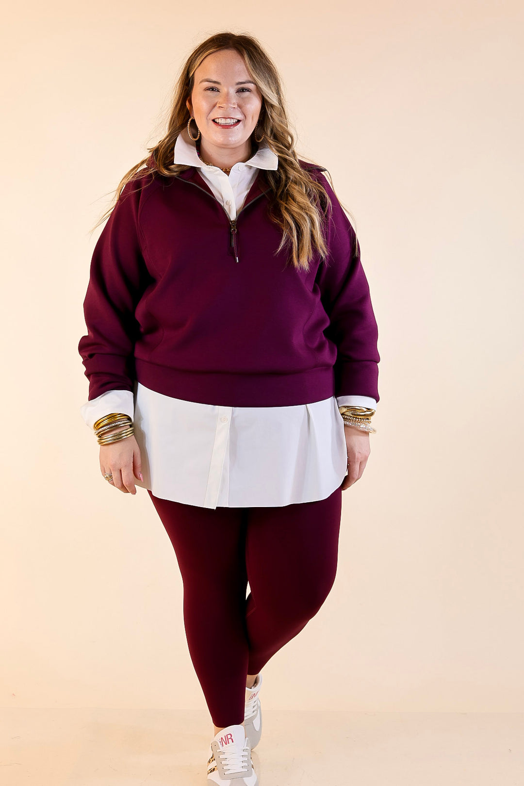 SPANX | Booty Boost® Performance and Shaping 7/8 Leggings in Plum Berry (Maroon)