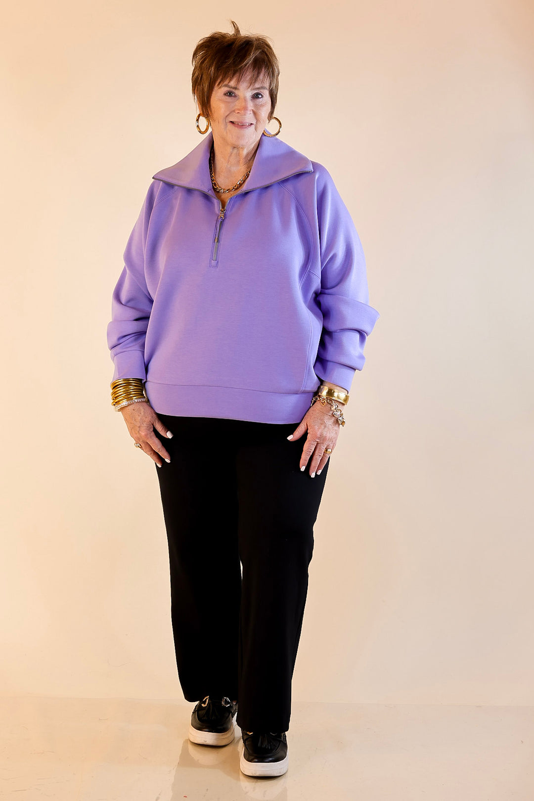 SPANX | AirEssentials Half Zip in Amethyst Purple