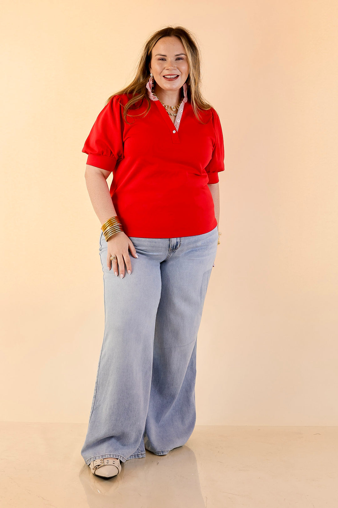 Judy Blue | Smooth Moves Wide Leg Palazzo Featherweight Elastic Waistband Jeans in Light Wash