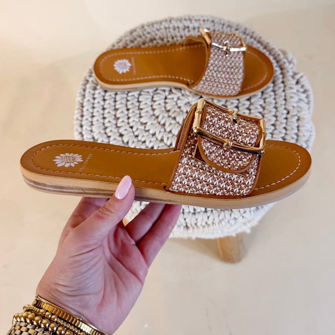 Yellow Box | Helden Flat Slide Sandal in Tan